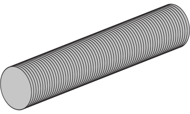Steel threaded rod 1000mm x M2