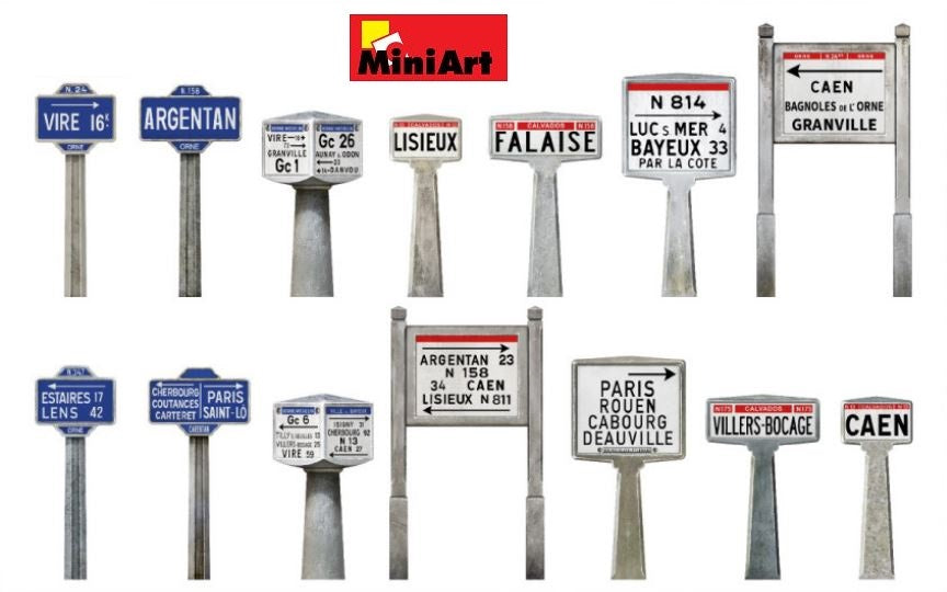 French Concrete Road Signs 1930-40's Normandy