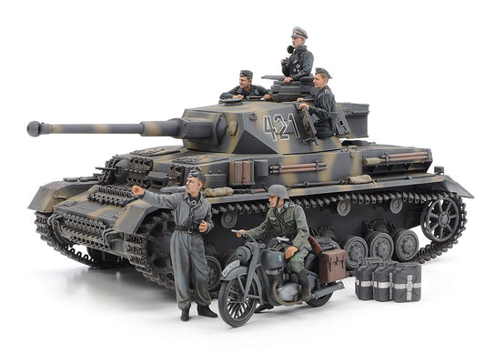 German Tank Panzerkampfwagen IV Ausf.G (Early Production) & Motorcycle - Eastern Front