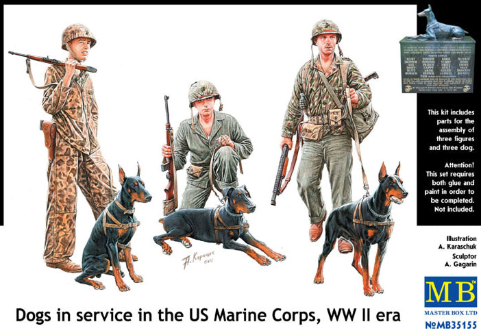 Dogs in service in the US Marine Corps, WWII era