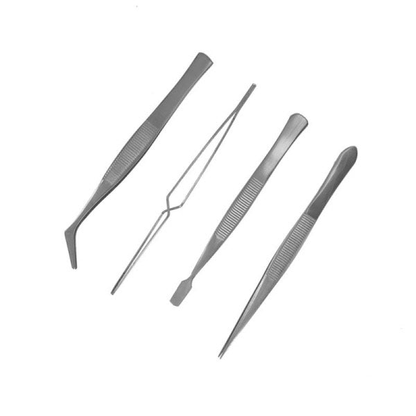 Set of 4 Steel Tweezers