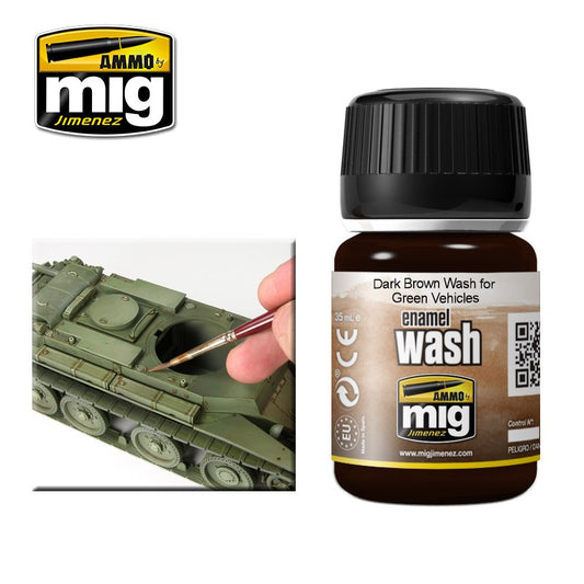 A.MIG 1005 Dark Brown Wash for Green Vehicles