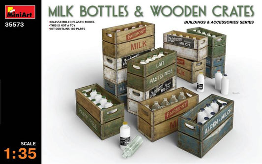 Milk Bottles & Wooden Crates