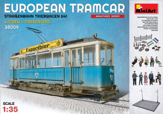 European Tramcar - Strassenbahn Triebwagen w/ crew and passengers