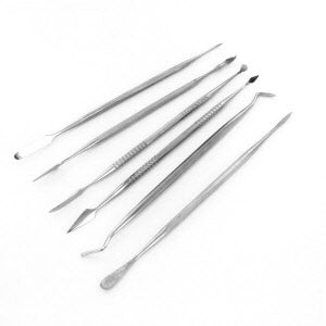 Set of 6 stainless steel carvers, double-ended